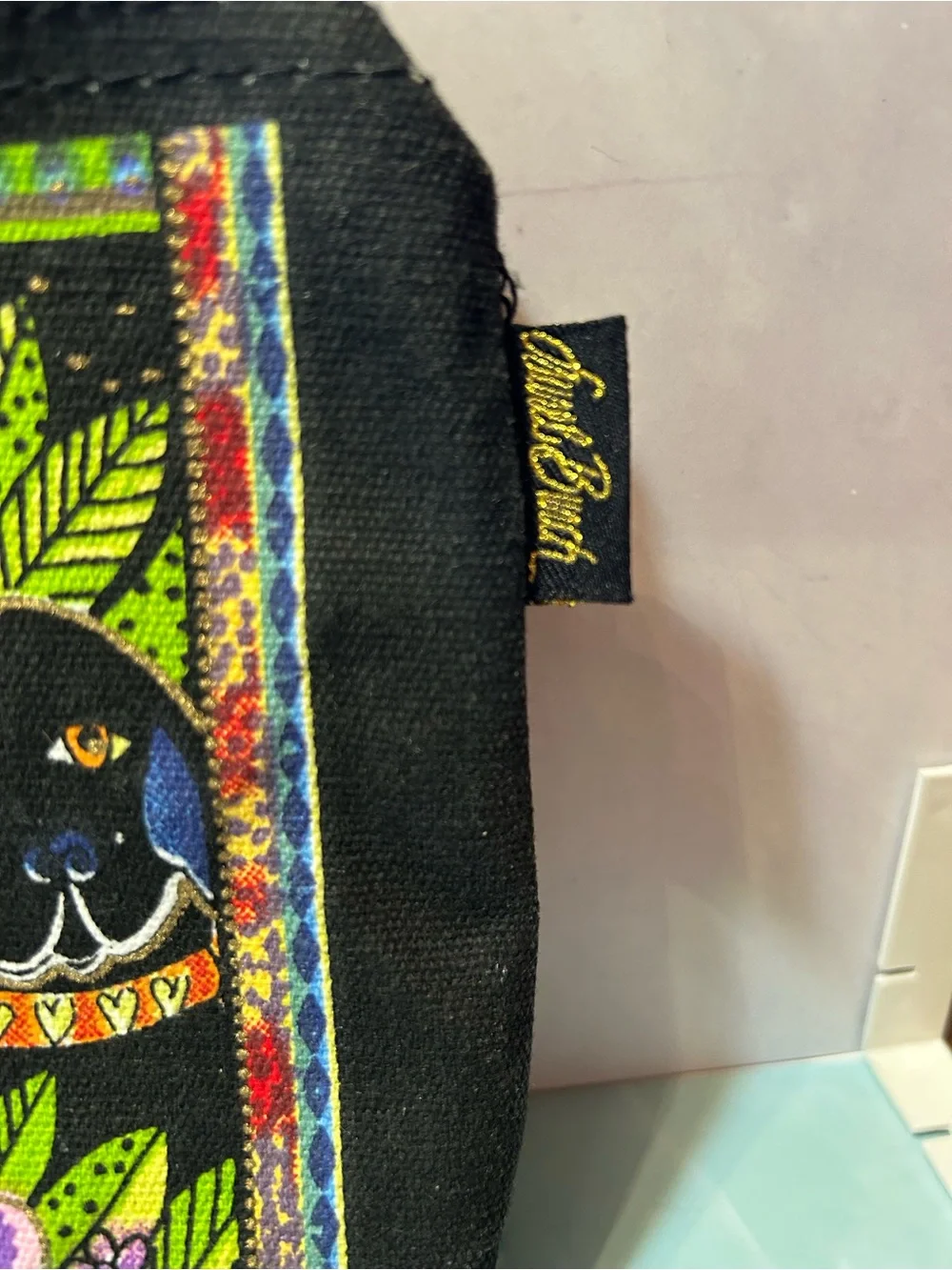 Laurel Burch Multicolored Pouch Featuring Dogs - Picture 4 of 4